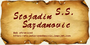 Stojadin Sazdanović vizit kartica